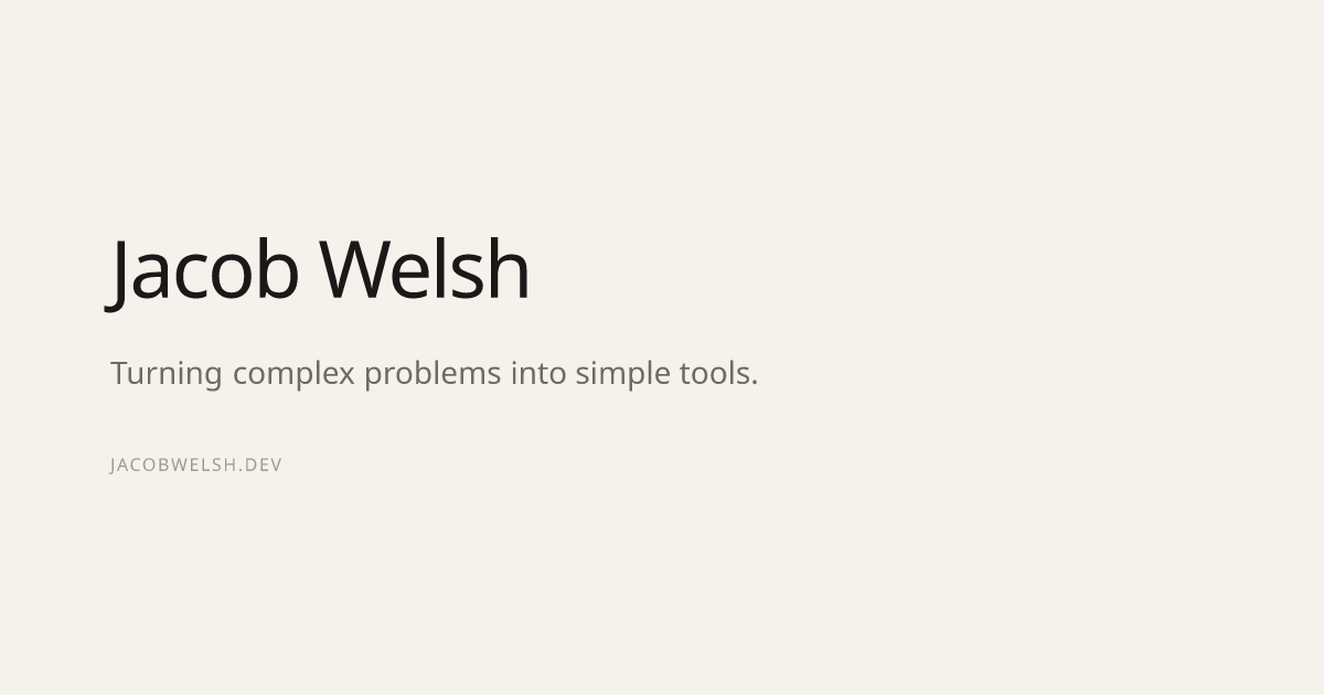 Jacob Welsh — Software Engineer